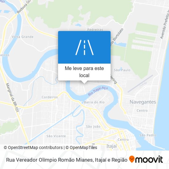 Rua Vereador Olímpio Romão Mianes mapa