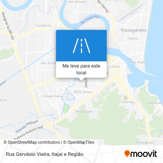 Rua Gervásio Vieira mapa