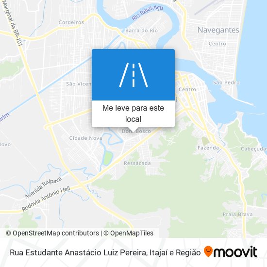 Rua Estudante Anastácio Luiz Pereira mapa