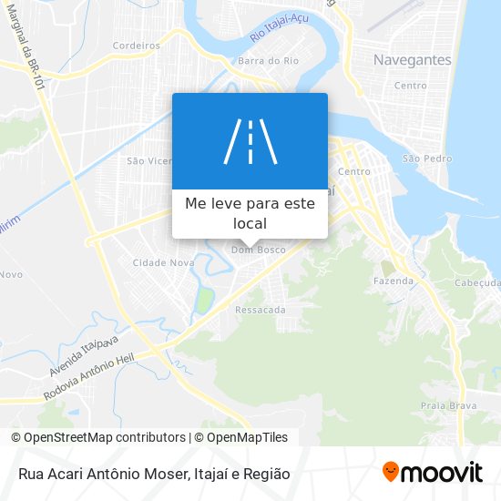 Rua Acari Antônio Moser mapa