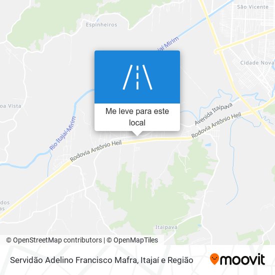 Servidão Adelino Francisco Mafra mapa