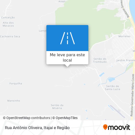 Rua Antônio Oliveira mapa
