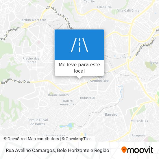 Rua Avelino Camargos mapa