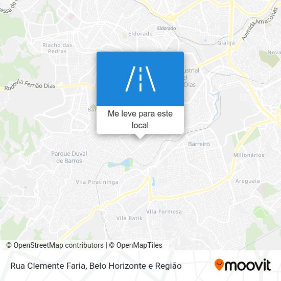 Rua Clemente Faria mapa