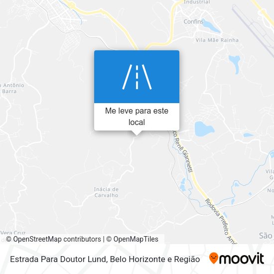 Estrada Para Doutor Lund mapa