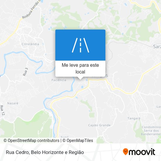 Rua Cedro mapa