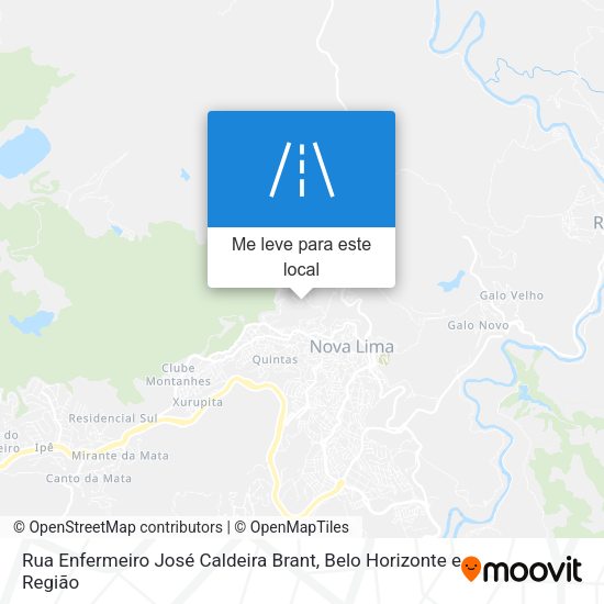 Rua Enfermeiro José Caldeira Brant mapa