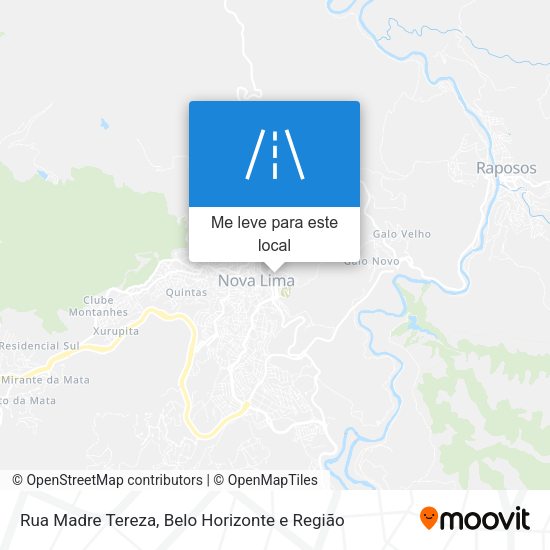 Rua Madre Tereza mapa