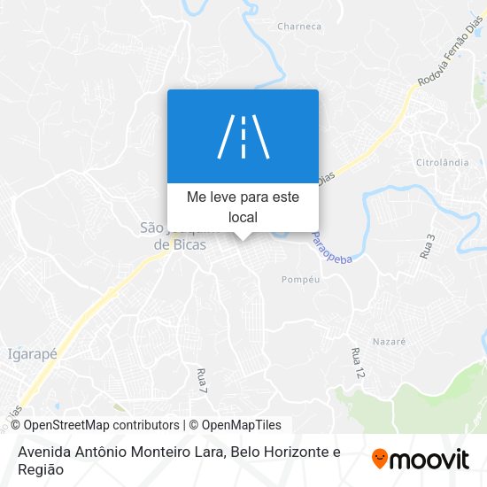 Avenida Antônio Monteiro Lara mapa