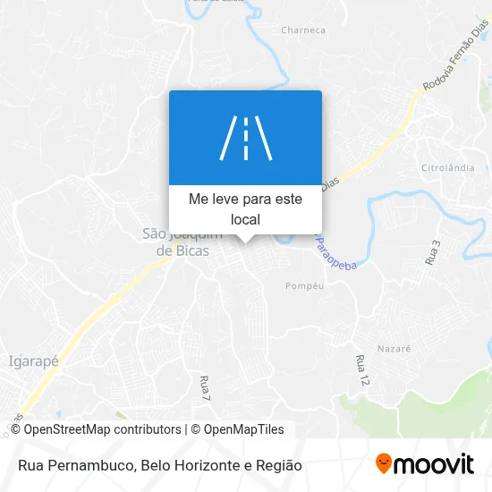 Rua Pernambuco mapa