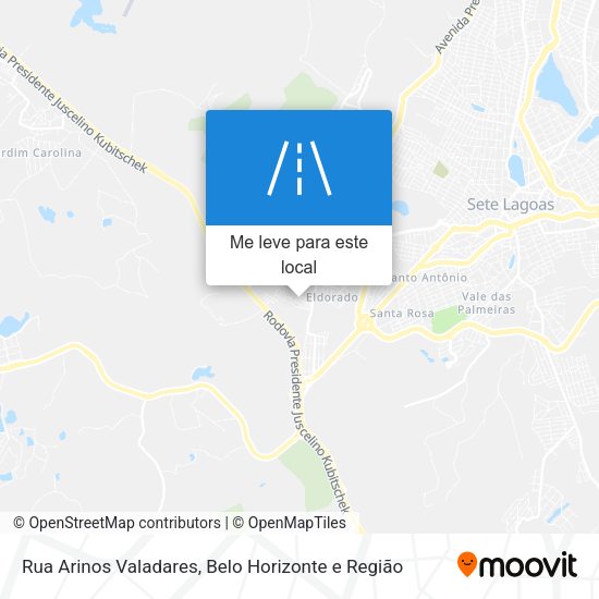 Rua Arinos Valadares mapa