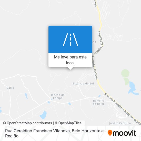 Rua Geraldino Francisco Vilanova mapa