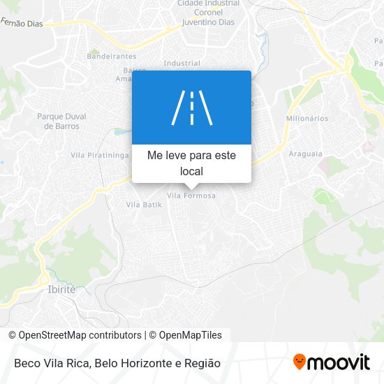 Beco Vila Rica mapa