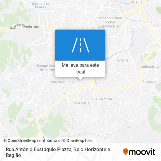 Rua Antônio Eustáquio Piazza mapa