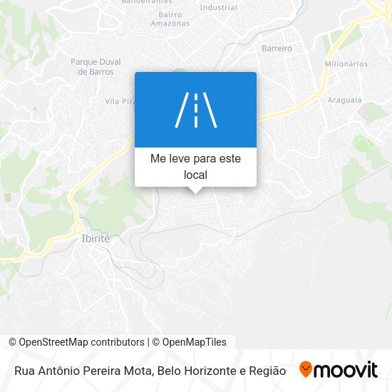 Rua Antônio Pereira Mota mapa