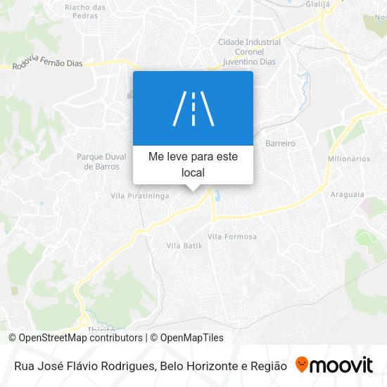 Rua José Flávio Rodrigues mapa