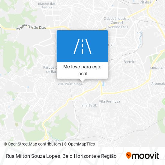 Rua Milton Souza Lopes mapa