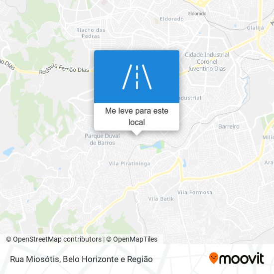 Rua Miosótis mapa