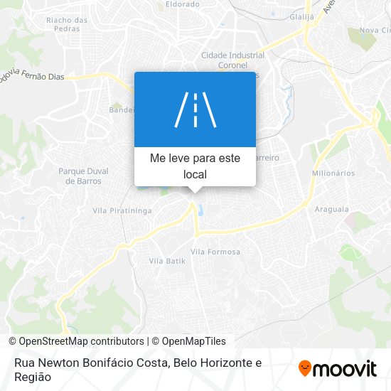 Rua Newton Bonifácio Costa mapa