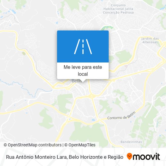 Rua Antônio Monteiro Lara mapa