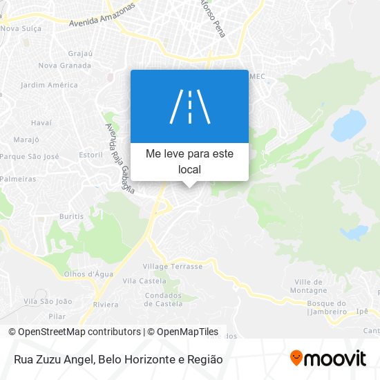 Rua Zuzu Angel mapa