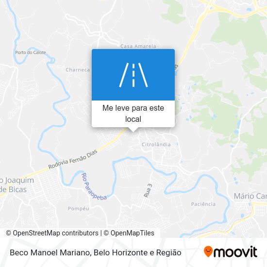 Beco Manoel Mariano mapa