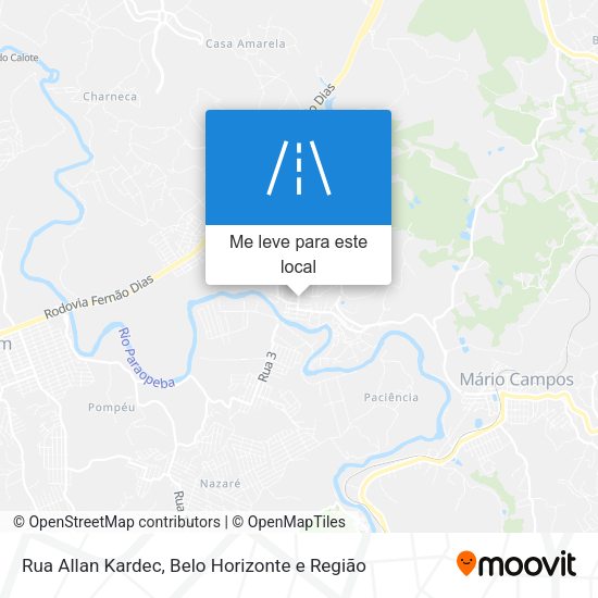 Rua Allan Kardec mapa