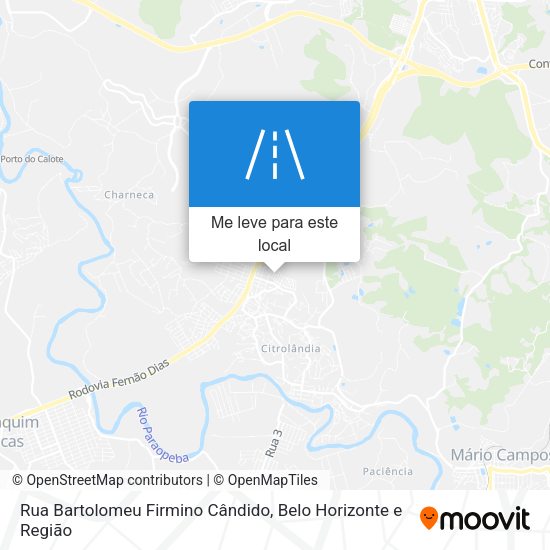 Rua Bartolomeu Firmino Cândido mapa