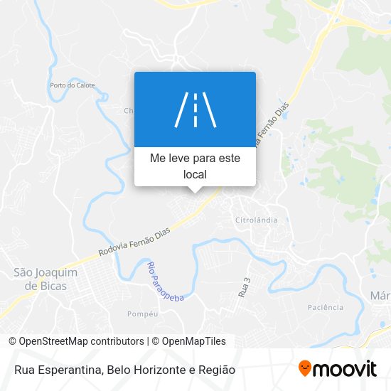 Rua Esperantina mapa
