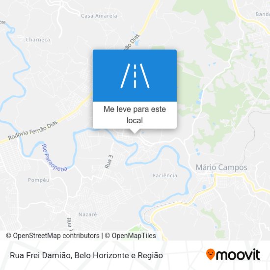 Rua Frei Damião mapa