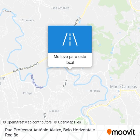 Rua Professor Antônio Aleixo mapa