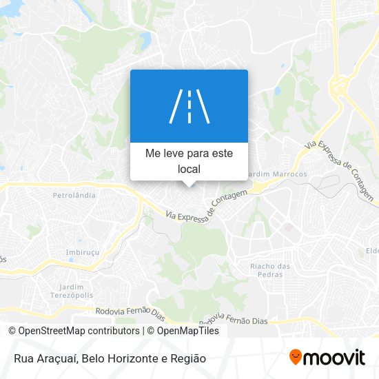 Rua Araçuaí mapa