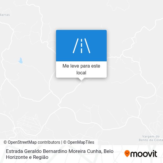 Estrada Geraldo Bernardino Moreira Cunha mapa