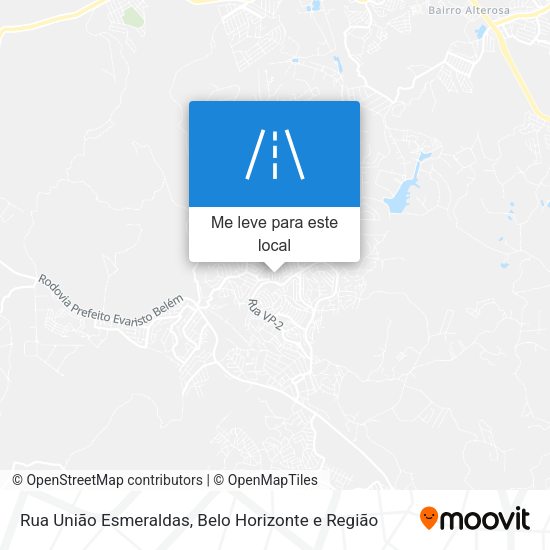 Rua União Esmeraldas mapa