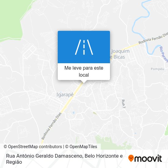 Rua Antônio Geraldo Damasceno mapa