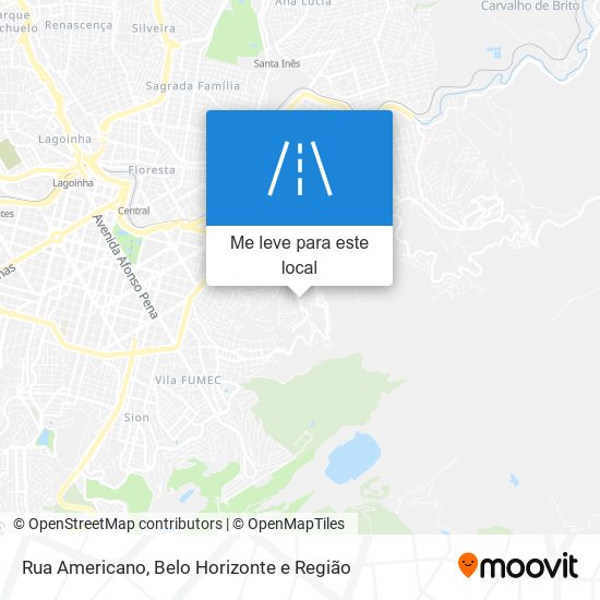 Rua Americano mapa