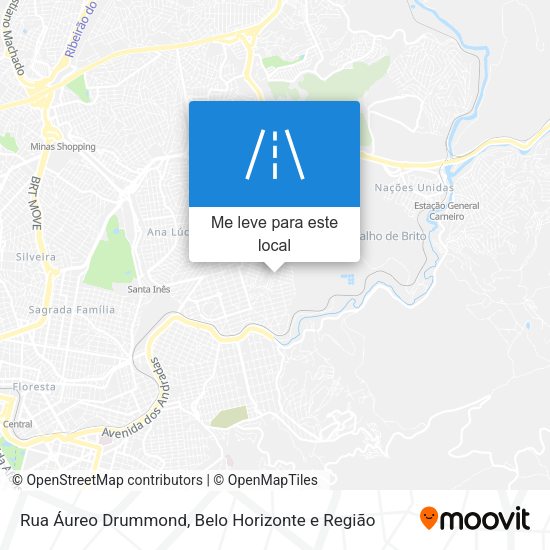 Rua Áureo Drummond mapa