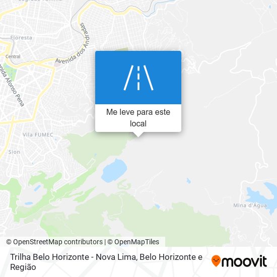 Trilha Belo Horizonte - Nova Lima mapa