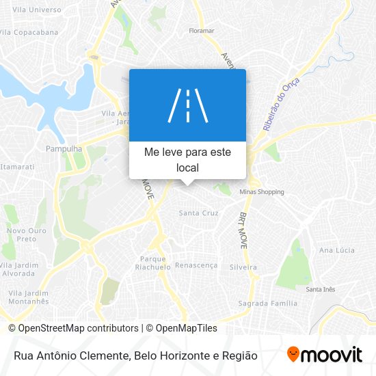 Rua Antônio Clemente mapa