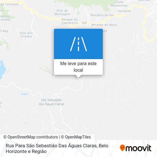 Rua Para São Sebastião Das Águas Claras mapa