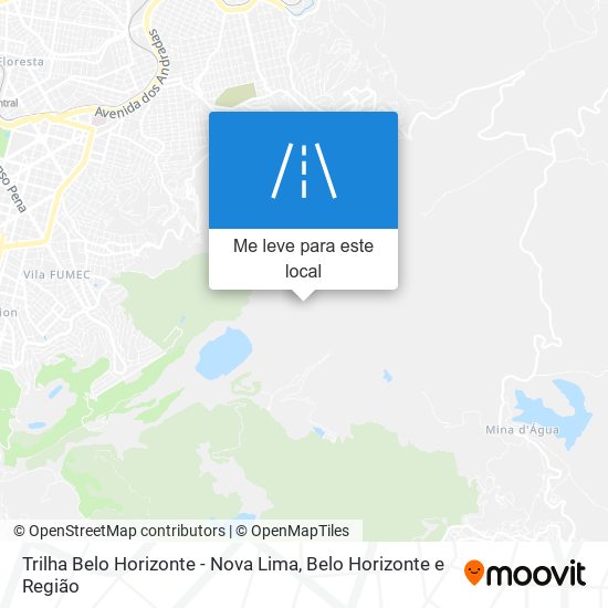 Trilha Belo Horizonte - Nova Lima mapa