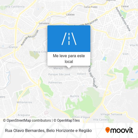 Rua Olavo Bernardes mapa