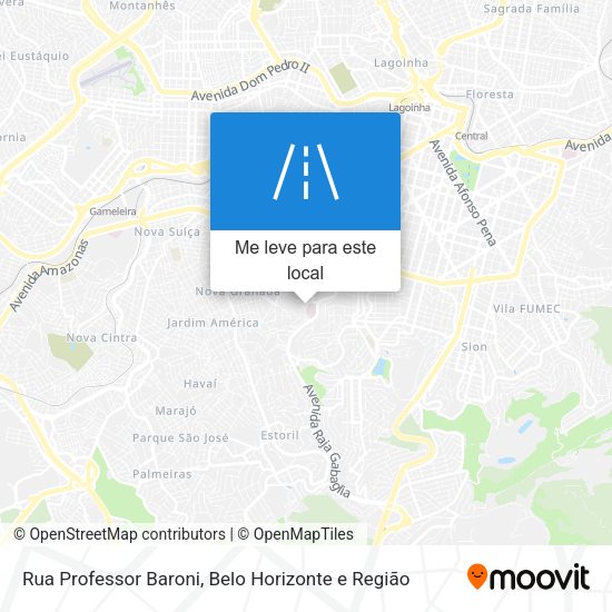 Rua Professor Baroni mapa