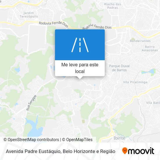 Avenida Padre Eustáquio mapa