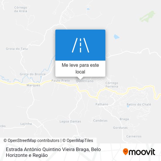 Estrada Antônio Quintino Vieira Braga mapa