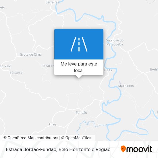 Estrada Jordão-Fundão mapa
