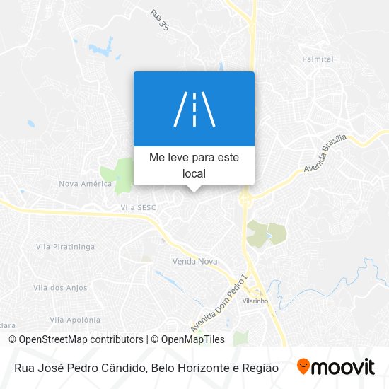 Rua José Pedro Cândido mapa