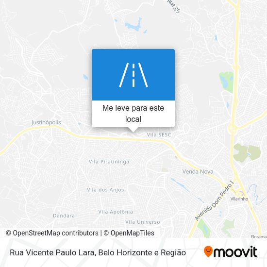 Rua Vicente Paulo Lara mapa