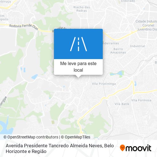 Avenida Presidente Tancredo Almeida Neves mapa