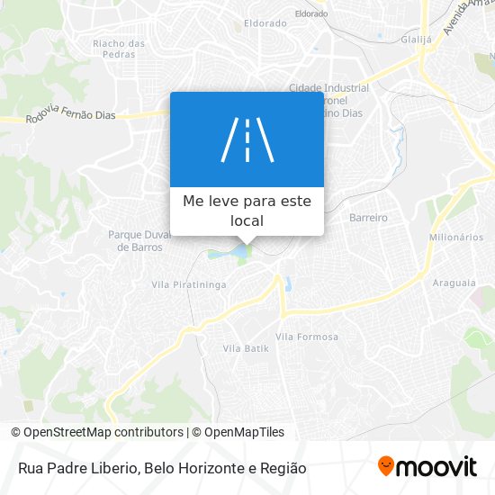 Rua Padre Liberio mapa